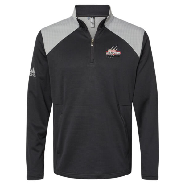 Adidas Men's Textured Mixed Media Quarter-Zip Pullover Thumbnail